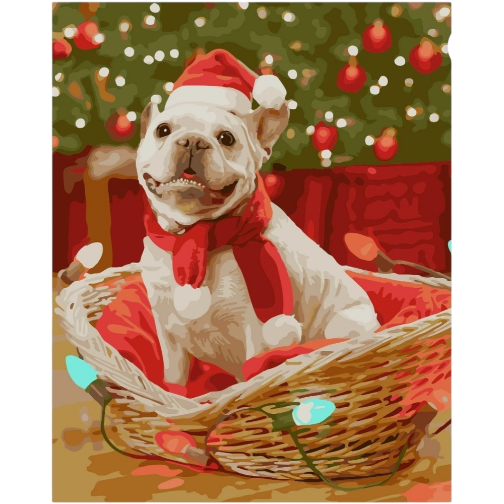 🆕Cmas Basket Puppy Paint by Number Kit by Artist's Loft®